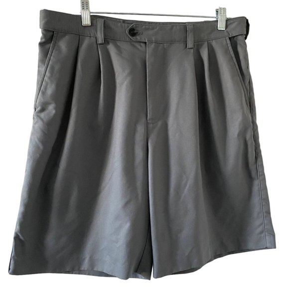 Izod Mens Gray Golf Classic Bermuda Nylon Gray Shorts Pockets Resort Size 34 - Picture 1 of 8